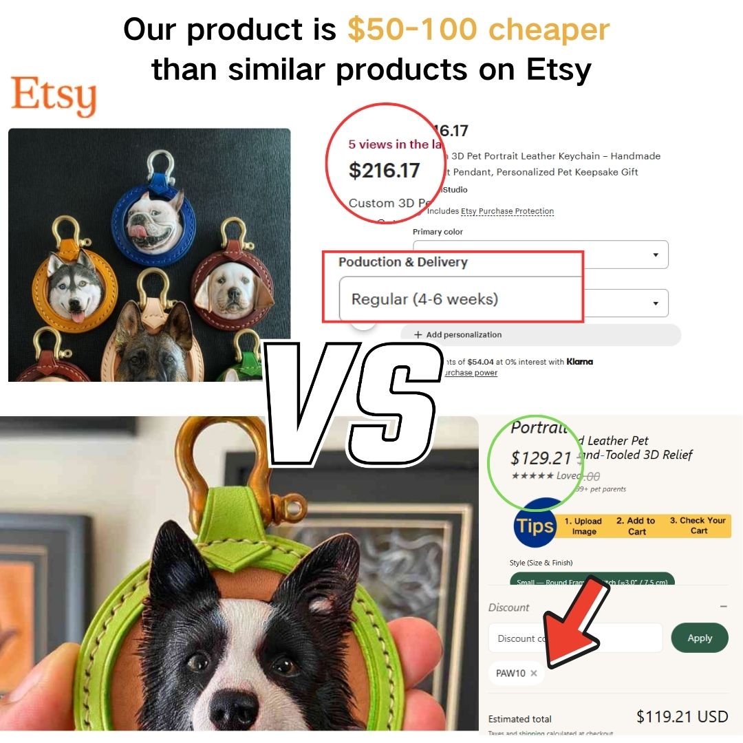 🔥Mastercrafted Leather Pet Portrait — Flash Sale-The can’t-miss gift
