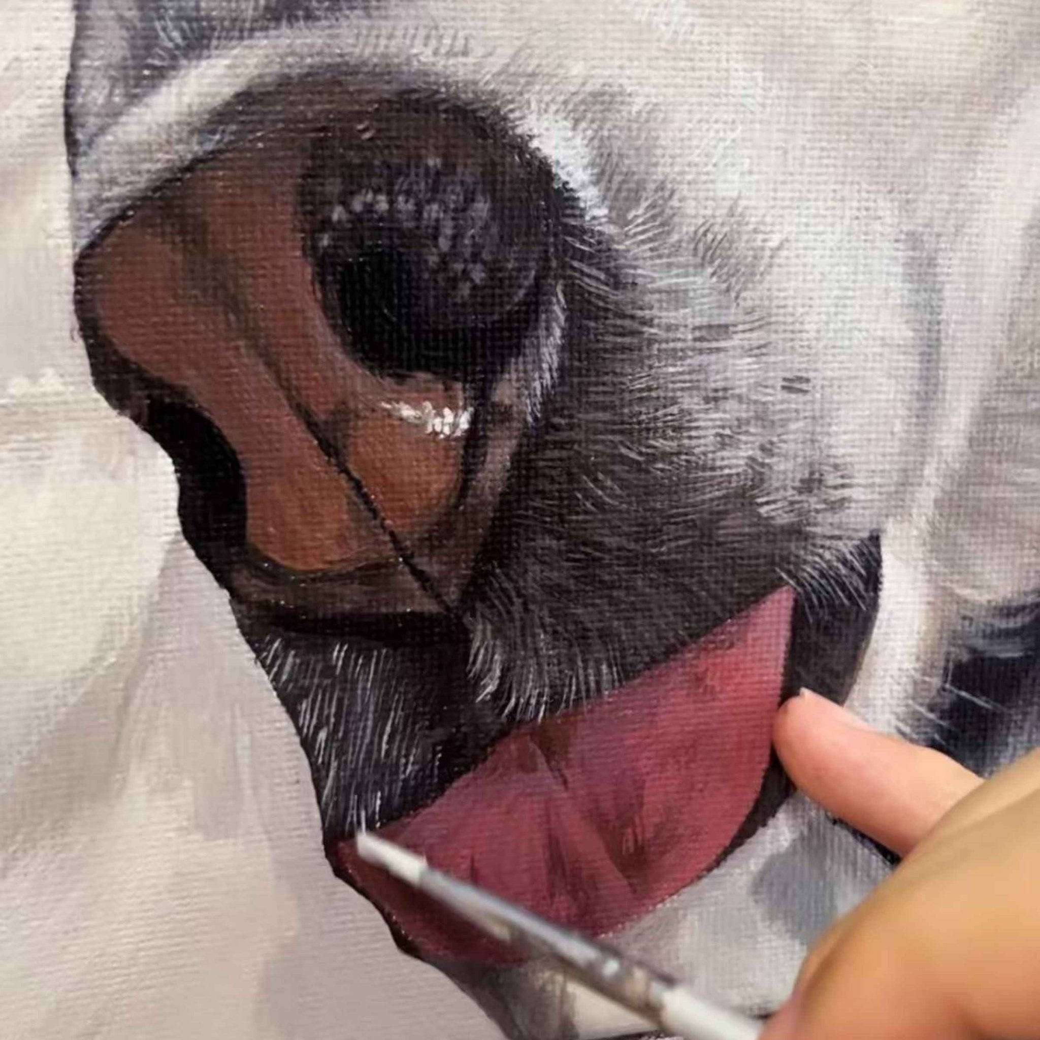 Hand - Painted Pet Portrait —Acrylic on Canvas - Holdmypawart