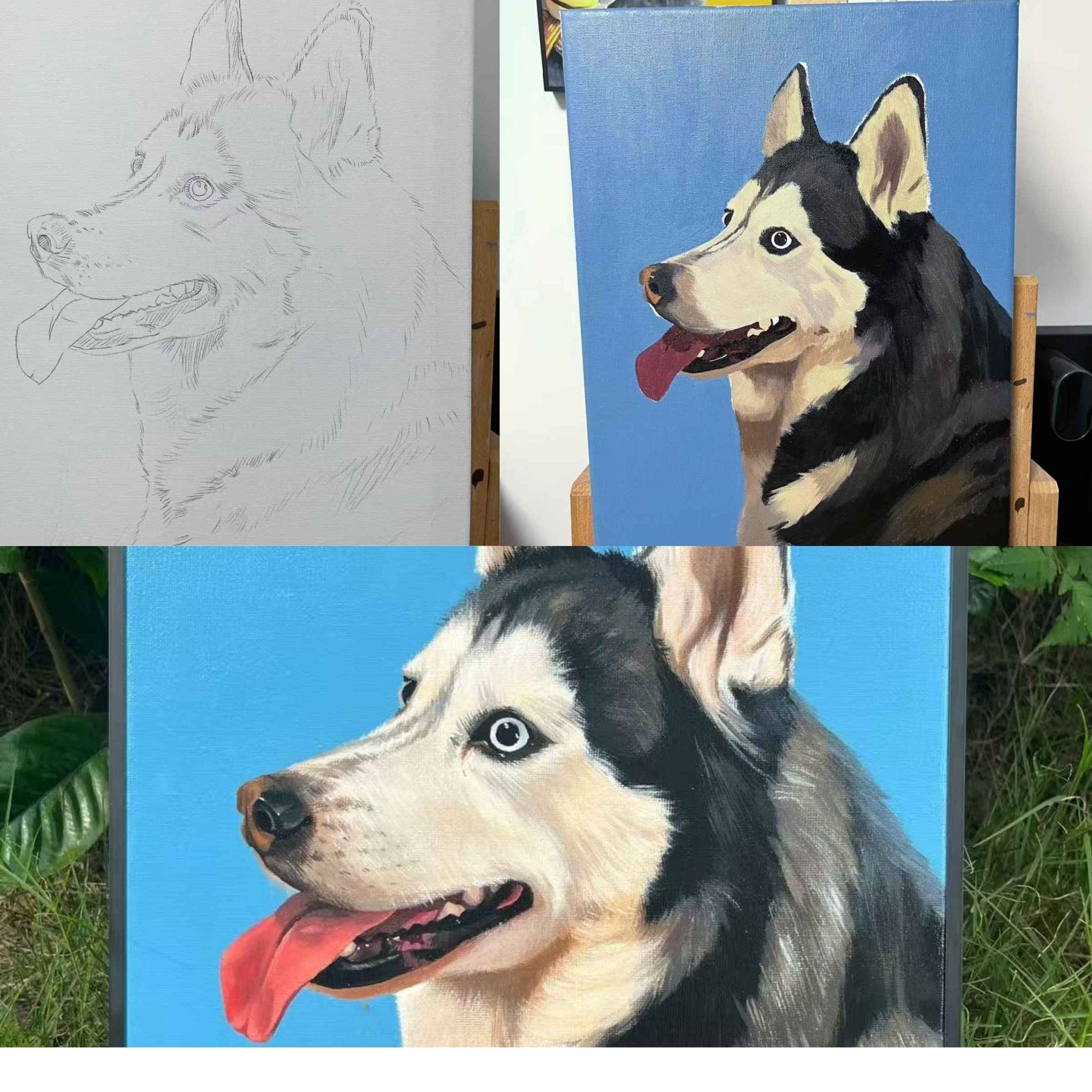 Hand - Painted Pet Portrait —Acrylic on Canvas - Holdmypawart