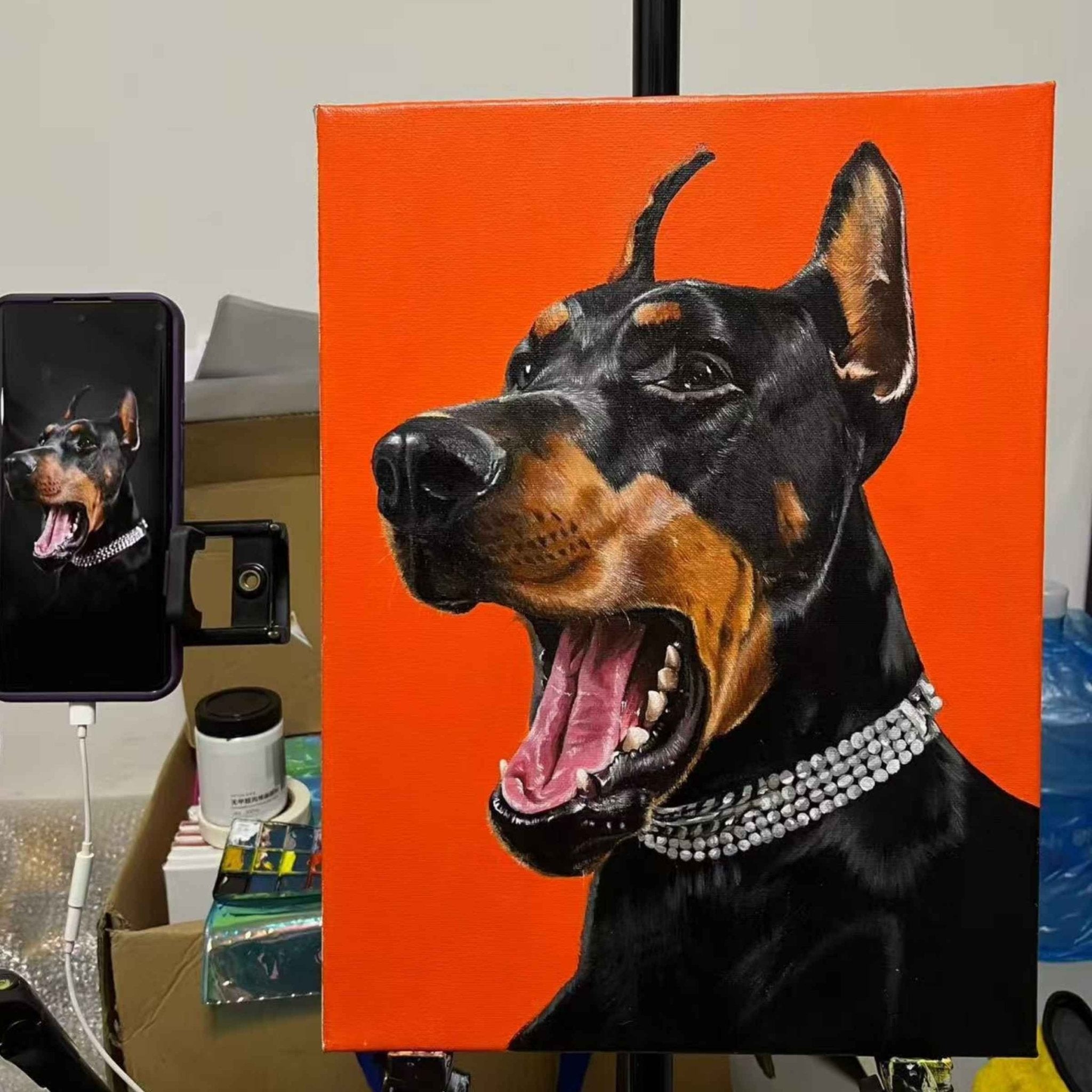 Hand - Painted Pet Portrait —Acrylic on Canvas - Holdmypawart