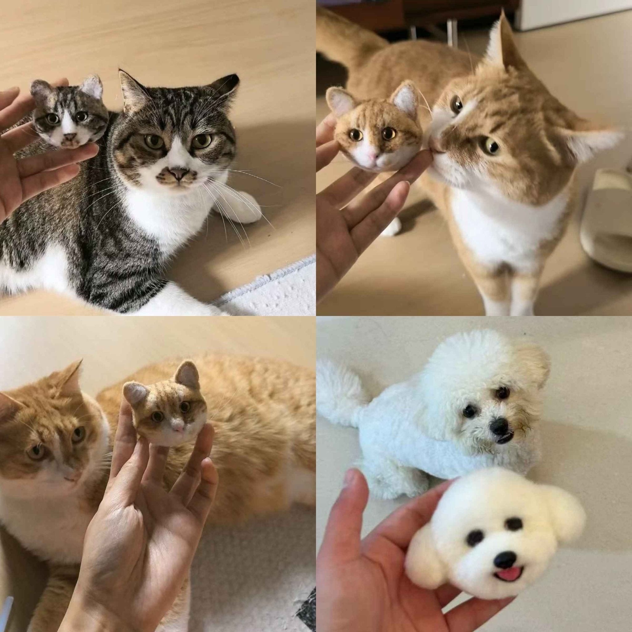 Custom Needle - Felt Pet Portrait Brooch — 3D Wool Head - Holdmypawart