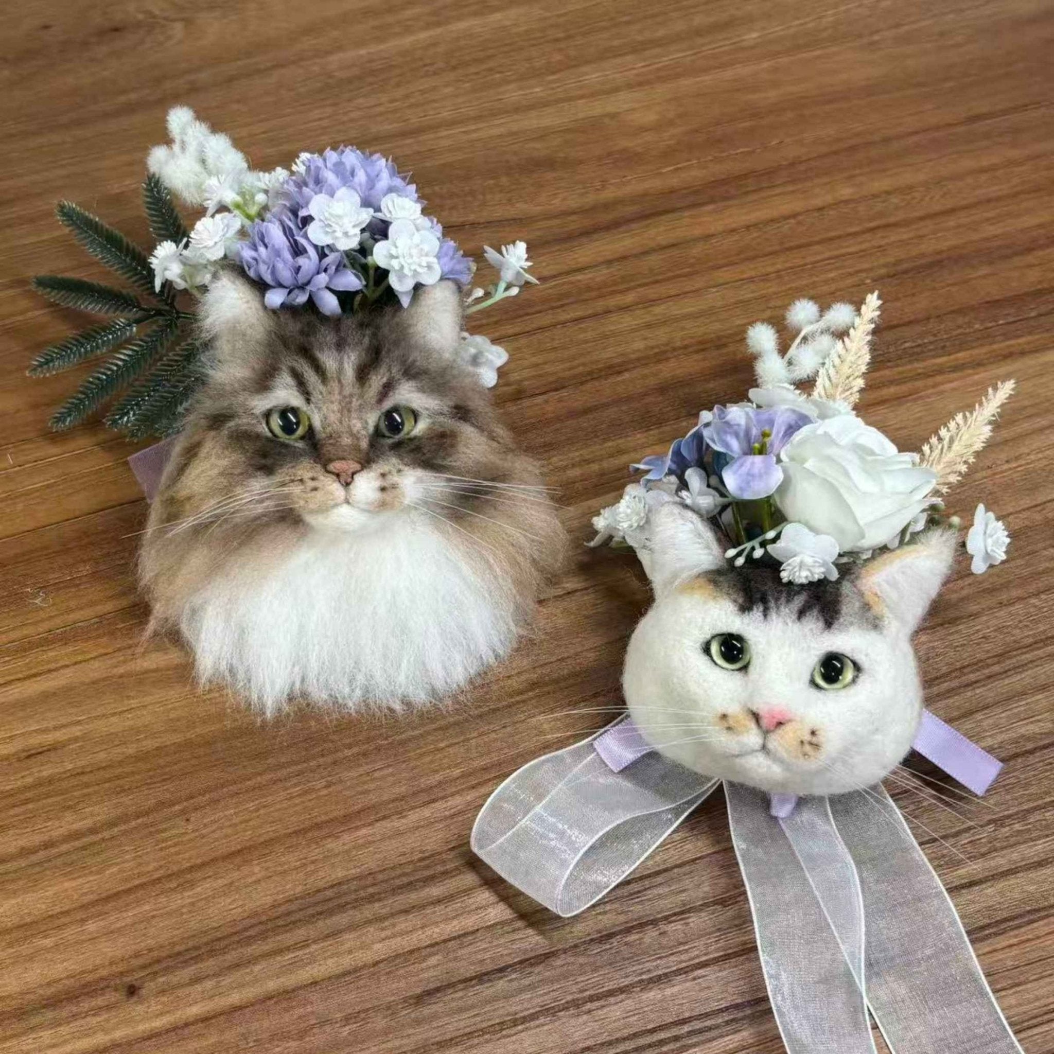 Custom Needle - Felt Pet Portrait Brooch — 3D Wool Head - Holdmypawart