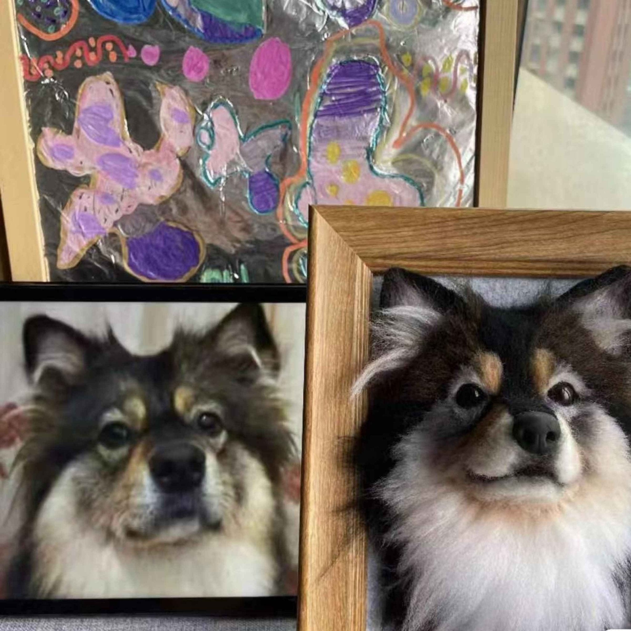 Framed Needle - Felt Pet Portrait — 3D Wool Relief - Holdmypawart