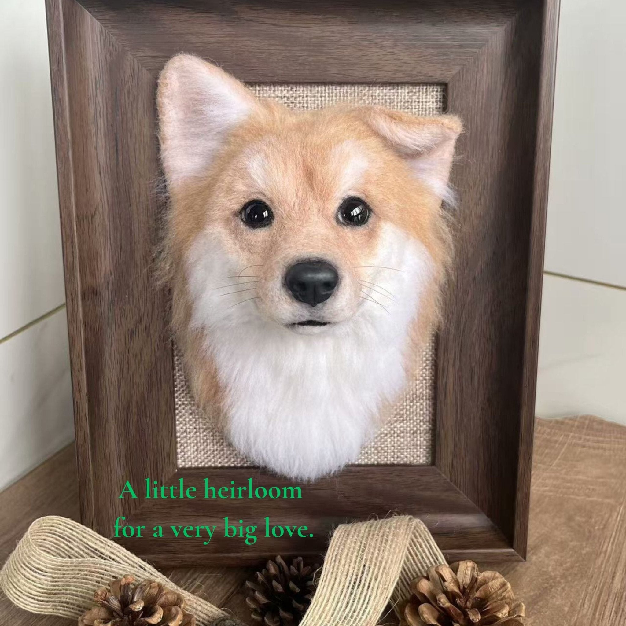 Framed Needle - Felt Pet Portrait — 3D Wool Relief - Holdmypawart