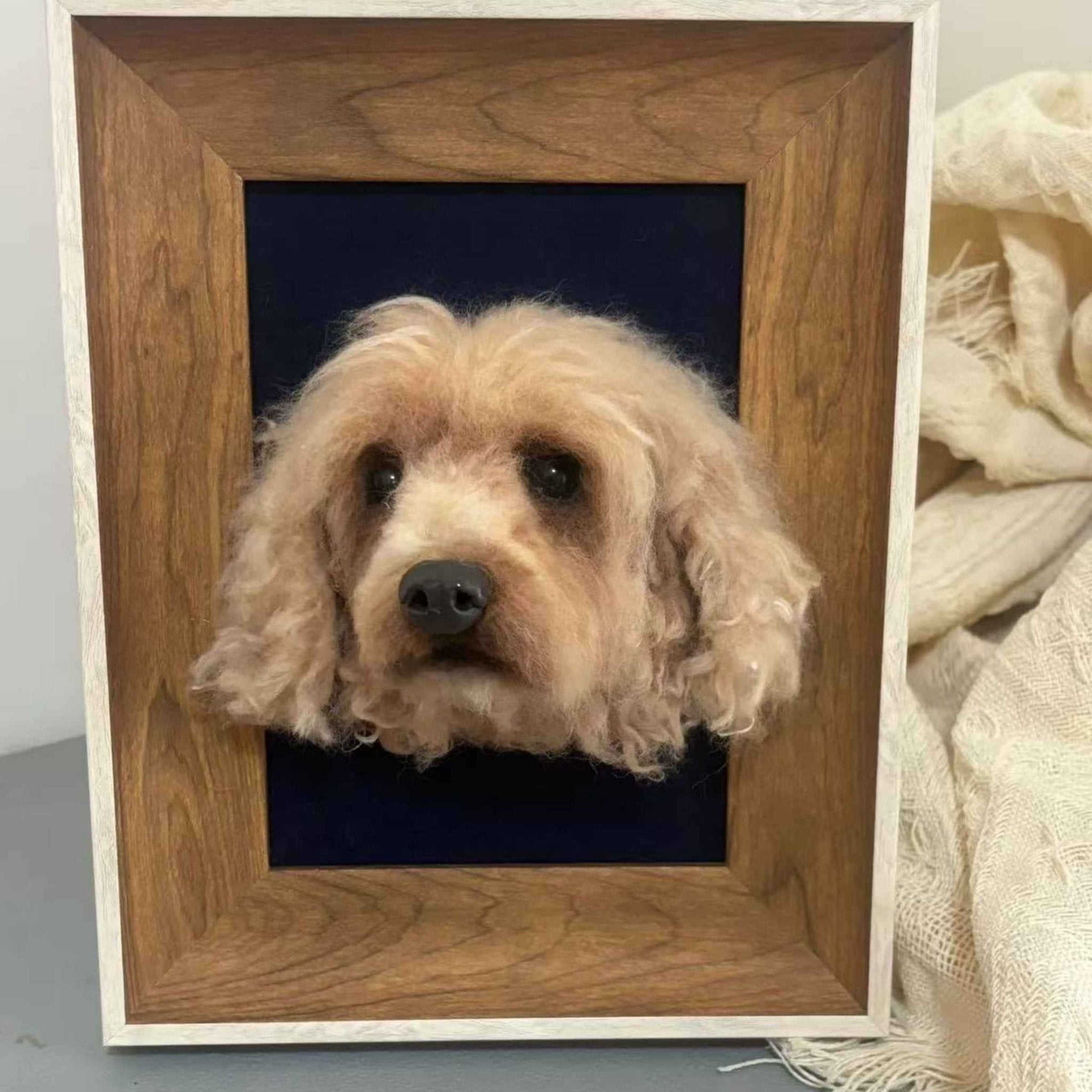 Framed Needle - Felt Pet Portrait — 3D Wool Relief - Holdmypawart