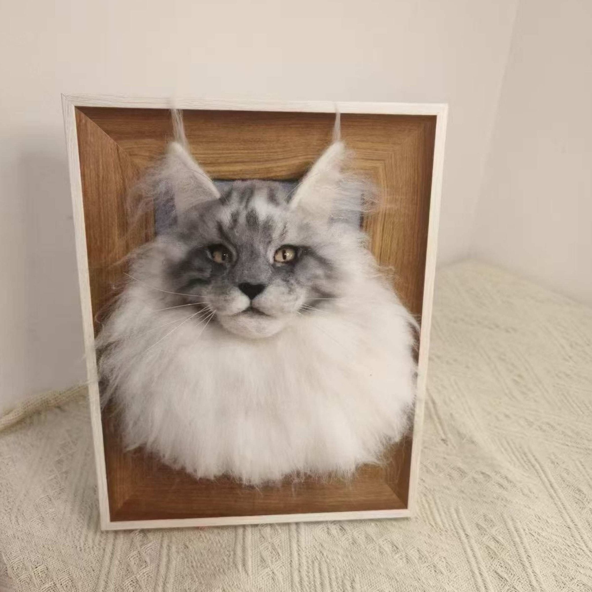 Framed Needle - Felt Pet Portrait — 3D Wool Relief - Holdmypawart