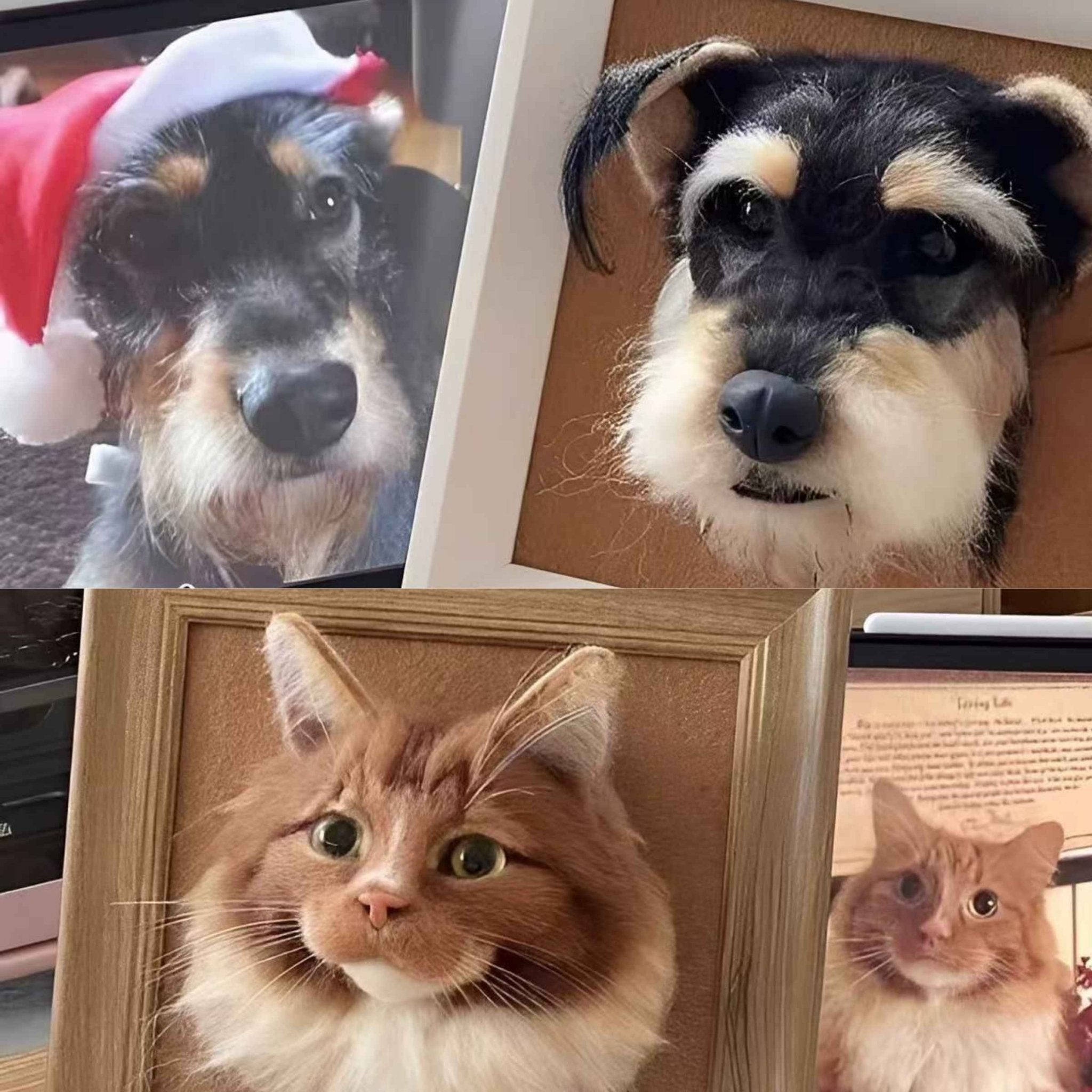 Framed Needle - Felt Pet Portrait — 3D Wool Relief - Holdmypawart